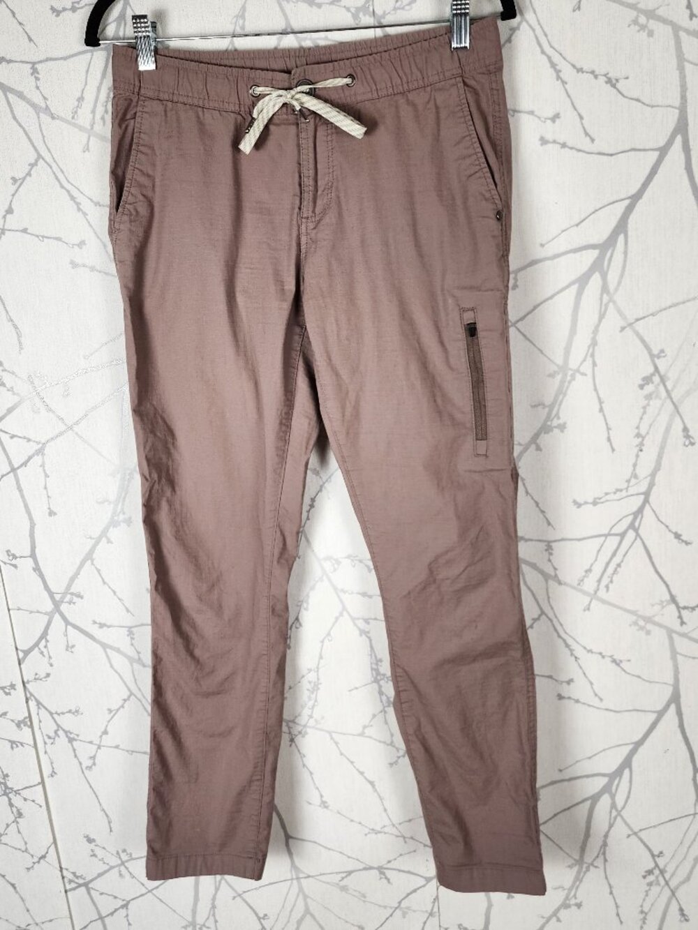 Vuori Salmon Taupe Organic Cotton Stretch Mid Rise Ripstop Pants
